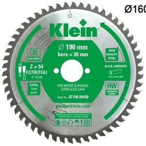 Miglior Prezzo Lama circolare spessore sottile Klein AT Ø160x20x1,8mm per laminato, alluminio e plastica, 48 denti