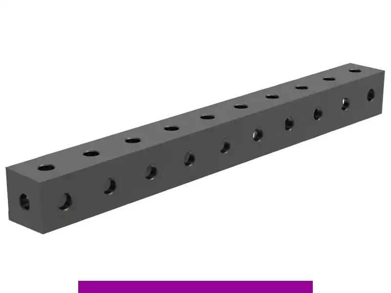 Reso Gratuito Blocco di collegamento 1000x100x100mm SteelExpert GPPH fori 28mm