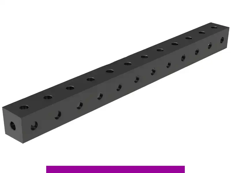 Professionale Blocco di collegamento 1200x100x100mm SteelExpert GPPH fori 28mm
