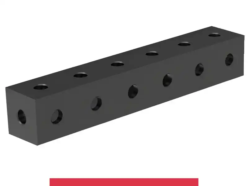 Nuova Collezione Blocco di collegamento 600x100x100mm SteelMax GPPH, spessore 15mm, fori 28mm