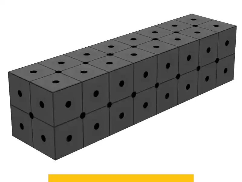 Promozione Blocco di collegamento 800x200x200mm SteelPlus GPPH, spessore 12mm, fori 16mm griglia diagonale