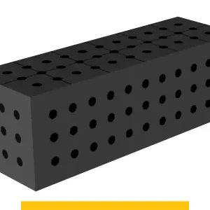 Prezzo Basso Blocco di collegamento 600x200x200mm SteelPlus GPPH, spessore 12mm, fori 16mm griglia 50x50mm