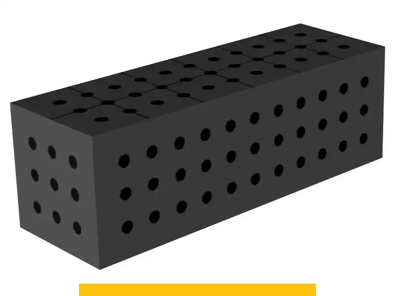 Prezzo Basso Blocco di collegamento 600x200x200mm SteelPlus GPPH, spessore 12mm, fori 16mm griglia 50x50mm