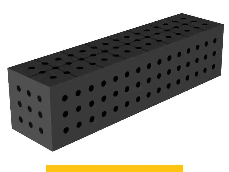 Blocco di collegamento 800x200x200mm SteelPlus GPPH, spessore 12mm, fori 16mm griglia 50x50mm Reso Gratuito