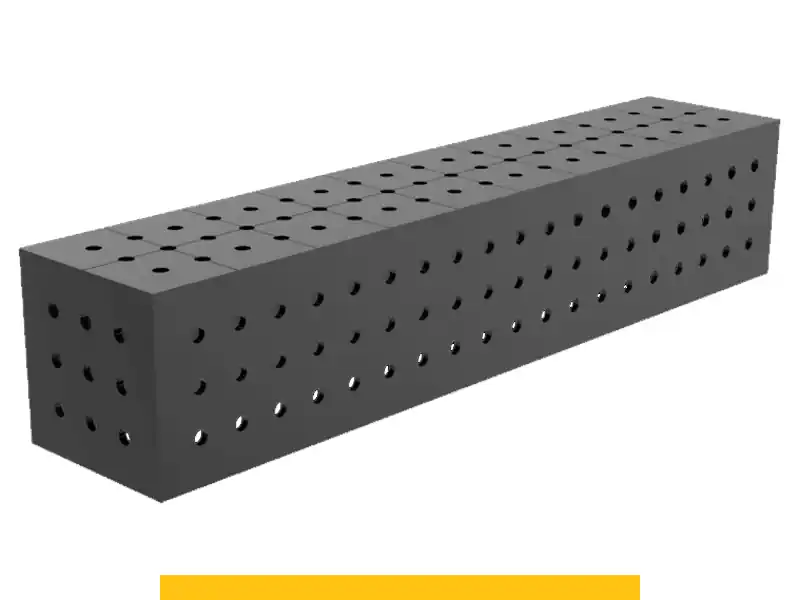Blocco di collegamento 1000x200x200mm SteelPlus GPPH, spessore 12mm, fori 16mm griglia 50x50mm Saldi