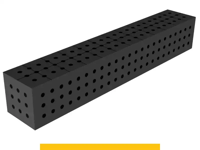 Blocco di collegamento 1200x200x200mm SteelPlus GPPH, spessore 12mm, fori 16mm griglia 50x50mm Compra Oggi Stesso