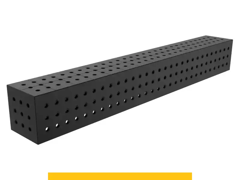 Prezzo Conveniente Blocco di collegamento 1500x200x200mm SteelPlus GPPH, spessore 12mm, fori 16mm griglia 50x50mm