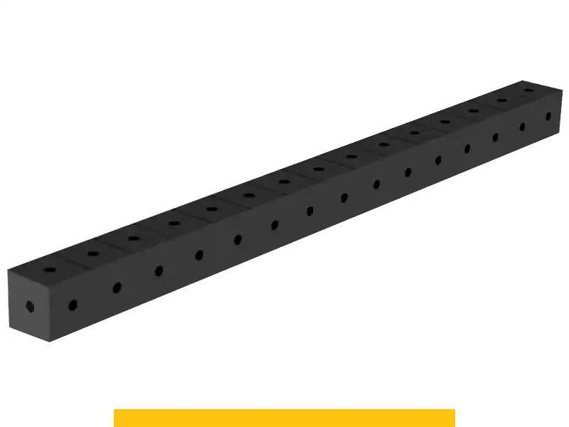Blocco di collegamento 1500x100x100mm SteelPlus GPPH, spessore 12mm, fori 16mm griglia 100x100mm Di Tendenza