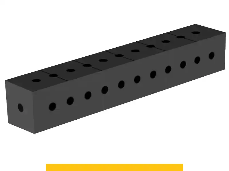 Ordina Subito Blocco di collegamento 600x100x100mm SteelPlus GPPH, spessore 12mm, fori 16mm griglia 50x50mm