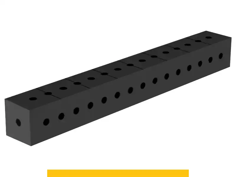 Offerta Lampo Blocco di collegamento 800x100x100mm SteelPlus GPPH, spessore 12mm, fori 16mm griglia 50x50mm