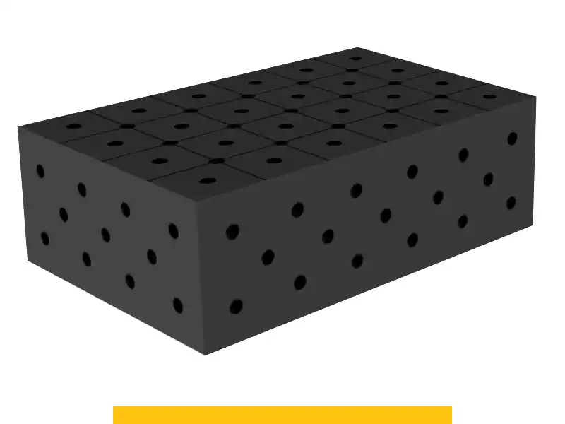 Vendita Finale Blocco di collegamento 600x400x200mm SteelPlus GPPH, spessore 12mm, fori 16mm griglia diagonale