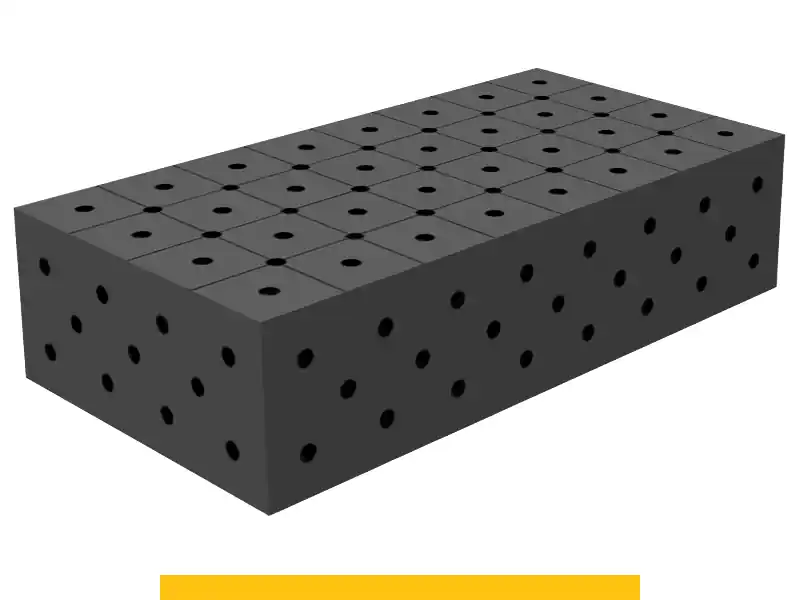 Blocco di collegamento 800x400x200mm SteelPlus GPPH, spessore 12mm, fori 16mm griglia diagonale Nuovo Arrivo