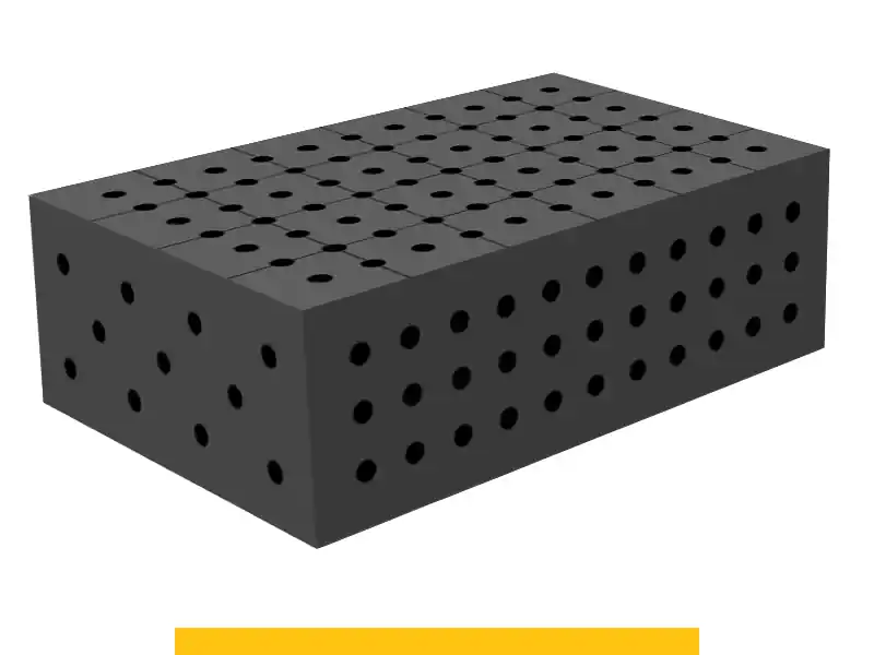 Offerta Del Giorno Blocco di collegamento 600x400x200mm SteelPlus GPPH, spessore 12mm, fori 16mm griglia 50x50mm
