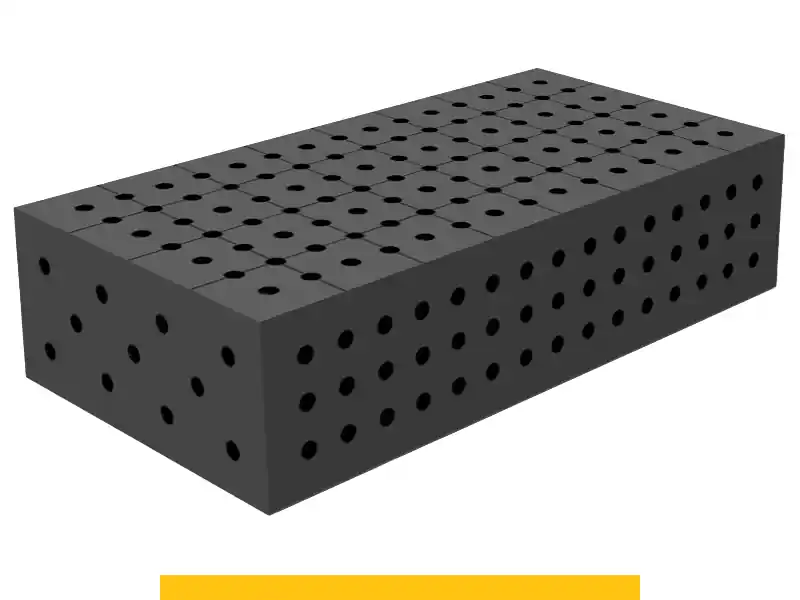 Blocco di collegamento 800x400x200mm SteelPlus GPPH, spessore 12mm, fori 16mm griglia 50x50mm Professionale