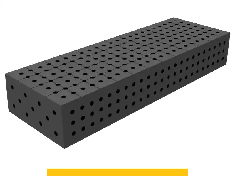 Blocco di collegamento 1200x400x200mm SteelPlus GPPH, spessore 12mm, fori 16mm griglia 50x50mm Offerta Limitata