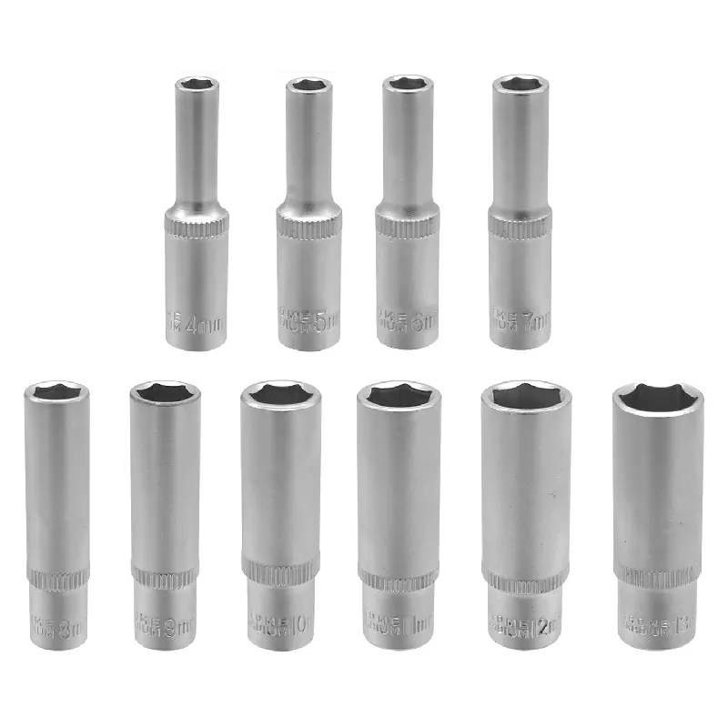 Set di bussole lunge da 4 a 14 mm 1/4" esagonale CrV 11 pezzi Sconto