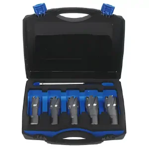 Spedizione Espresso Assortimento 5 frese a carotare corte Krino in TCT con attacco Weldon in valigetta, 24-32mm