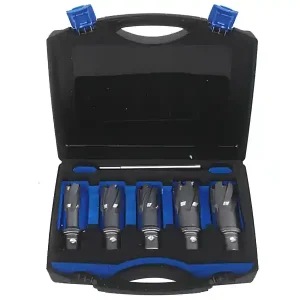 Assortimento 5 frese a carotare lunghe Krino in TCT con attacco Weldon in valigetta, 13/16"-1.1/16" Must-Have