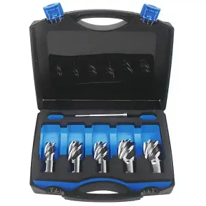 Assortimento 5 frese a carotare corte Krino in HSS M2 con attacco Weldon in valigetta, 24-32mm Subito Disponibile