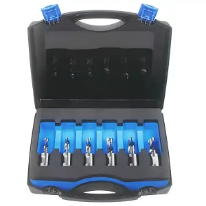 Offerta Speciale Assortimento 6 punte foratura corte Krino in HSS M2 con attacco Weldon in valigetta, 6-11mm