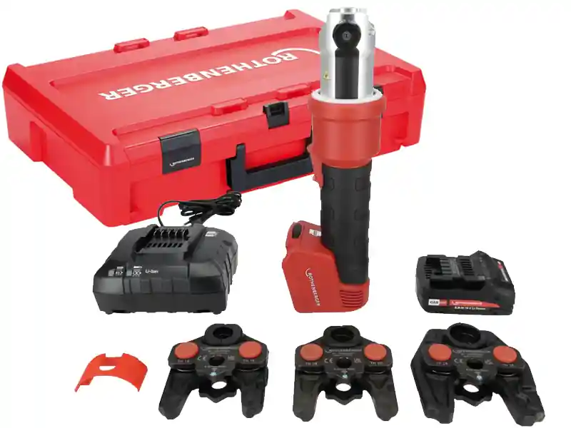 Reso Gratuito Rothenberger pressatrice Romax Nano CAS con batteria, caricabatteria e 3 ganasce iJaw TH
