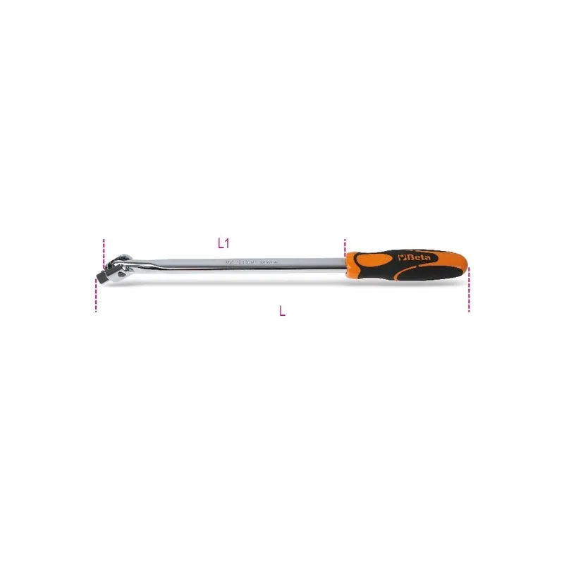 Quadro maschio 1/2" snodato con impugnatura tipo lungo, cromato - Beta 920/36A Miglior Prezzo