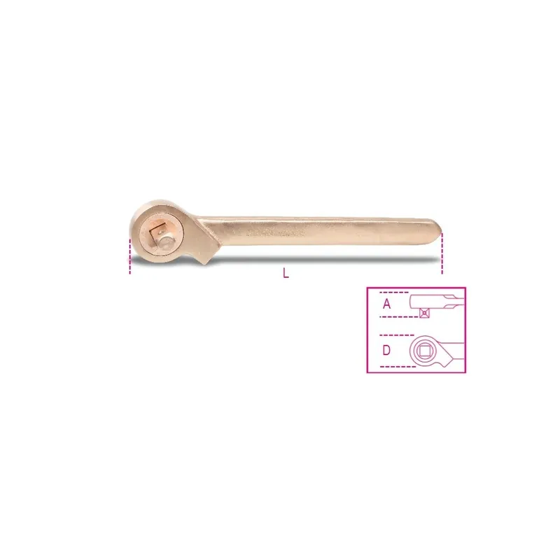 Cricchetto semplice con quadro scorrevole 1/2" antiscintilla - Beta 921BA/50 Compra Online