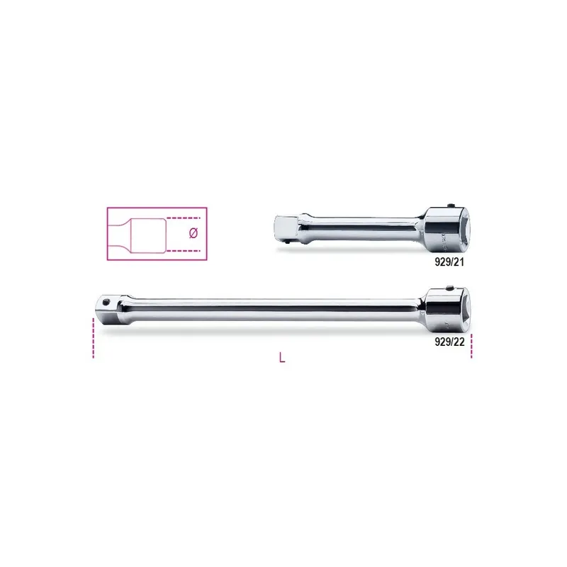 Prezzo Ridotto Prolunghe con attacchi quadri maschio e femmina 1" cromate - Beta 929/21 - 929/22