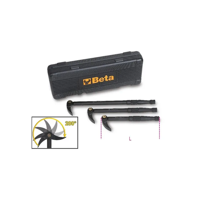 Serie di 3 leve con testa snodata piatta curva - Beta 966/C3 Economico