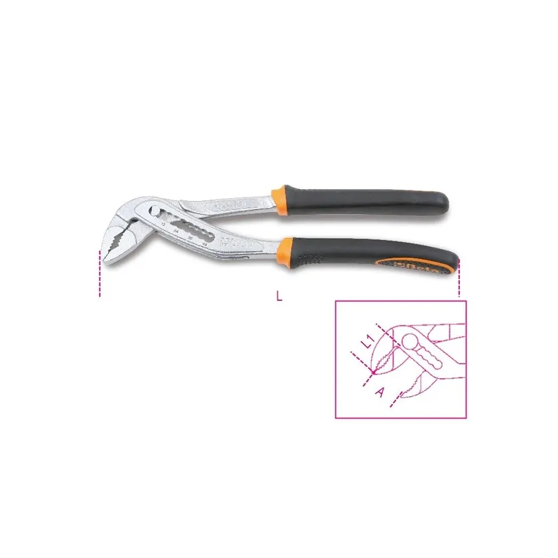 Pinza regolabile a cerniera chiusa, impugnatura bimateriale - Beta 1048BM Subito Disponibile