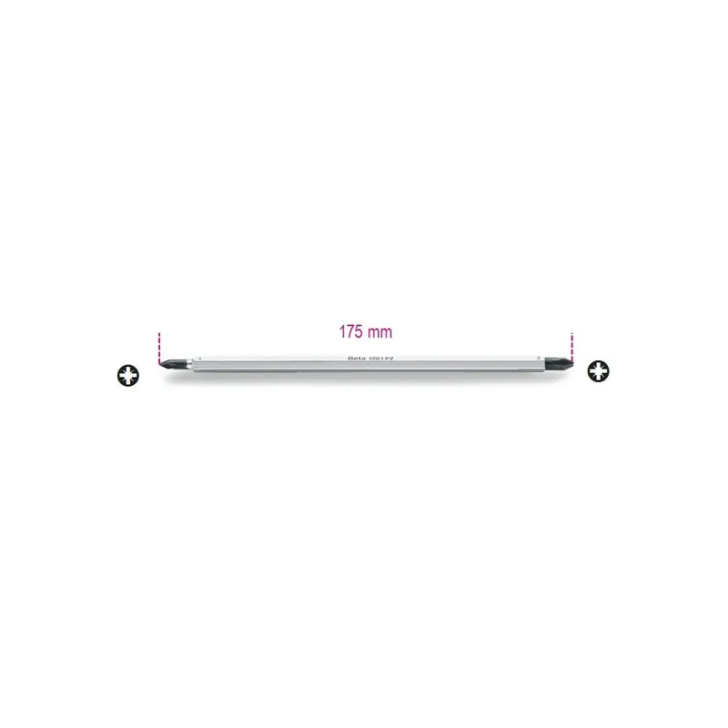 Giravite bivalenti per viti con impronta a croce Pozidriv -Supadriv cromato, punte nere - Beta 1281PZ Promozione Esclusiva