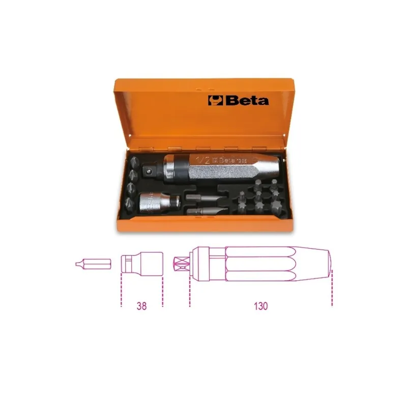 Occasione Giravite a percussione con 14 inserti e bussola portainserti - Beta 1295/C14