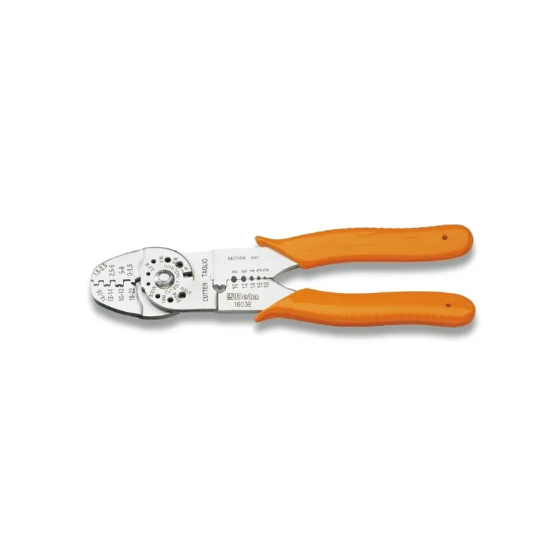 Pinza per capicorda non isolati aperti 0-8 mm² - Beta 1603B Popolare