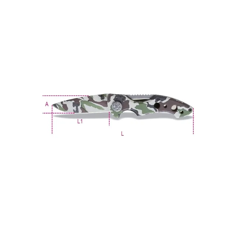 Occasione Coltello a serramanico mimetico lama in acciaio temprato • in astuccio - Beta 1778CM
