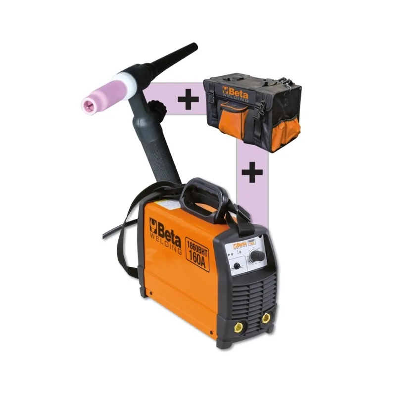 Kit saldatrice a inverter per saldature a elettrodo MMA e TIG con torcia TIG inclusa - Beta 1860BHT/KT Popolare