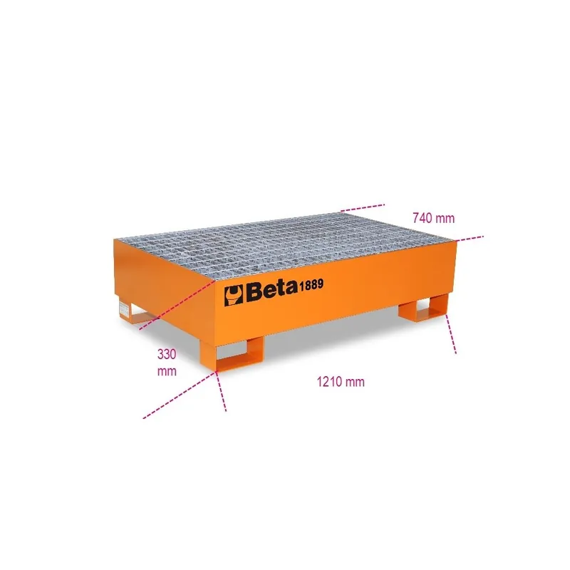 Base in acciaio per movimentazione e stoccaggio di 2 fusti da 200 l - Beta 1889 Super Prezzo