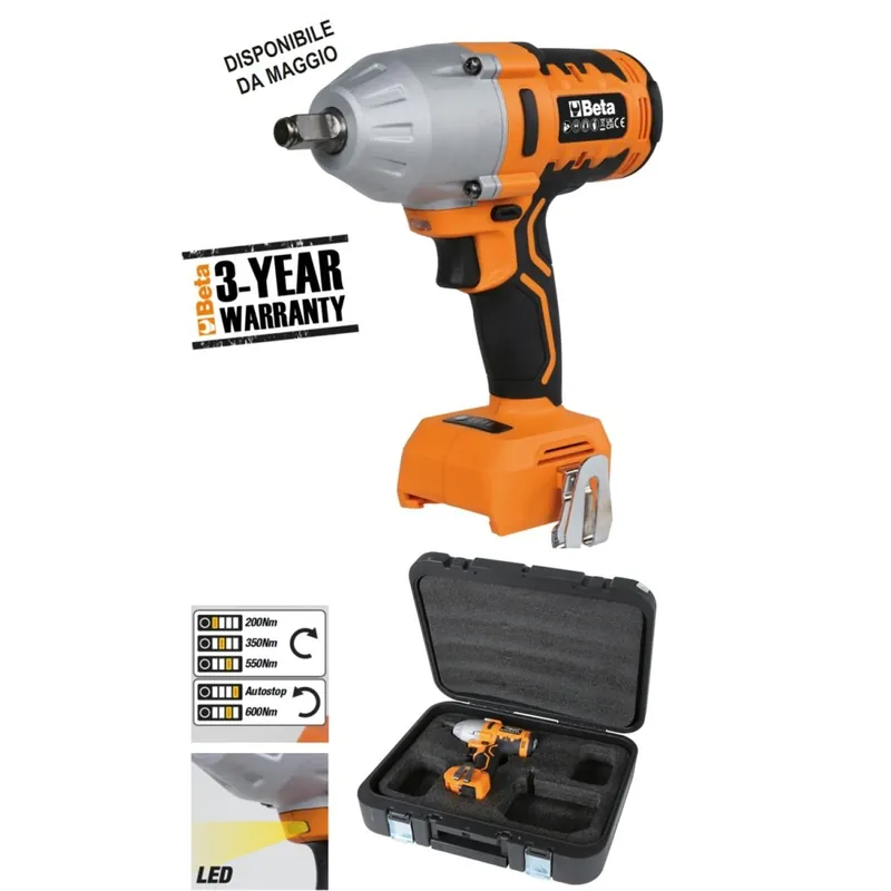 Avvitatore ad impulsi 20V BRUSHLESS con attacco 1/2" - 600Nm (corpo macchina) - Beta 1984 20V/600BMC Occasione Imperdibile