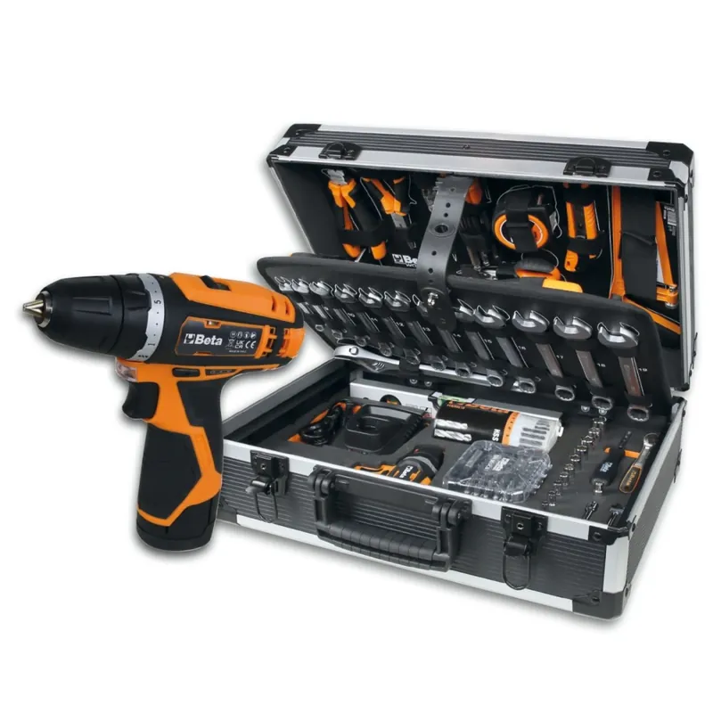 Consegna Rapida Valigia porta attrezzi 147 utensili con trapano avvitatore 12V - Beta BW 2056E 12V/19P