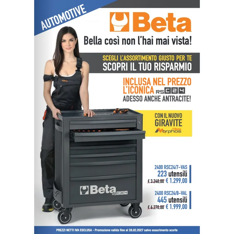 Acquista Ora Carrello porta attrezzi 445 utensili auto - Beta 2400 RSC24/8-VAL