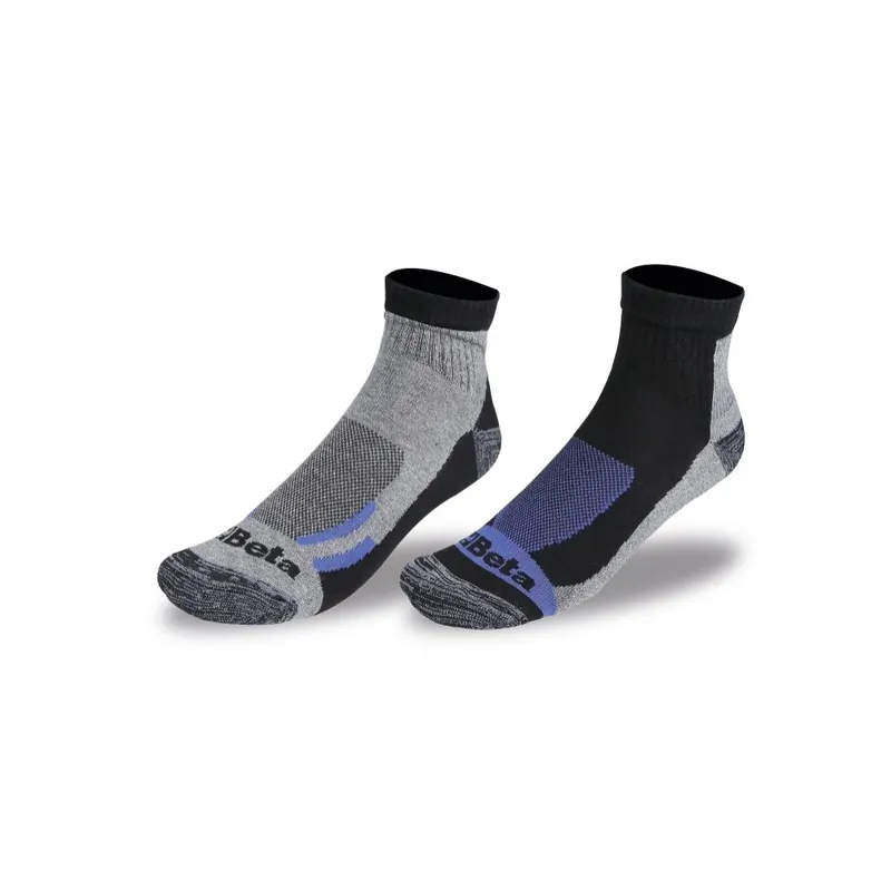 2 paia di calze maxi sneakers in cotone con pianta in spugna di cotone - Beta 7426P Più Venduto