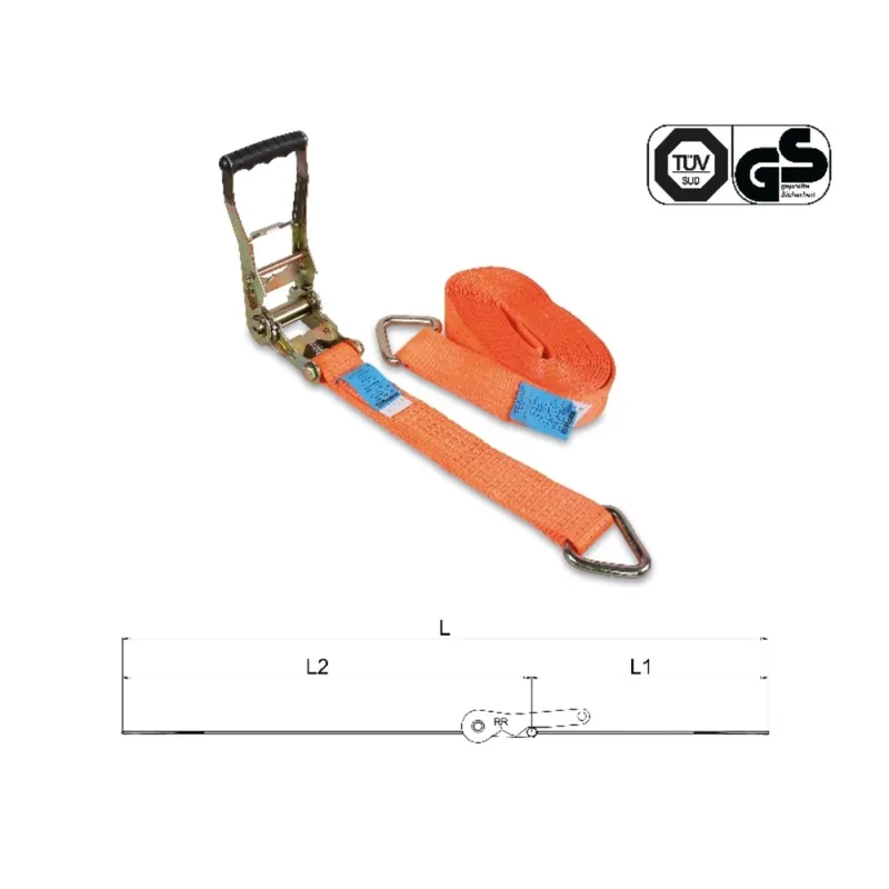 Subito Disponibile Cinghia ancoraggio a cricchetto LC 2000 kg con ganci delta - Robur 8182GD