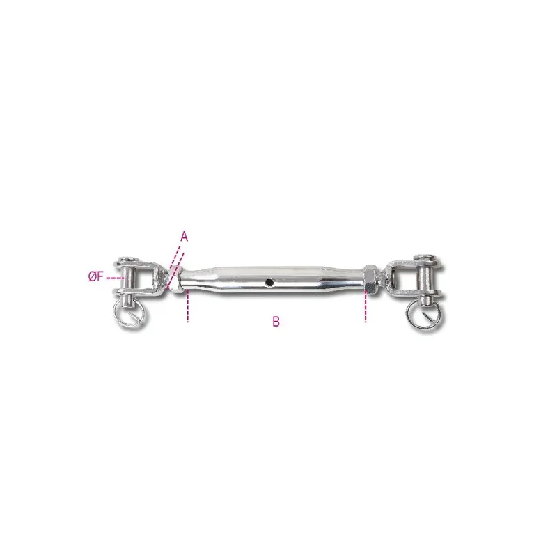 Tenditore a due forcelle con canaula a tubo inox AISI 316 - Robur 8210 Spedizione Espresso
