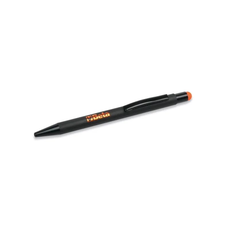 Promozione Penna in alluminio nero con gommino touch screen - BETA 9592AC