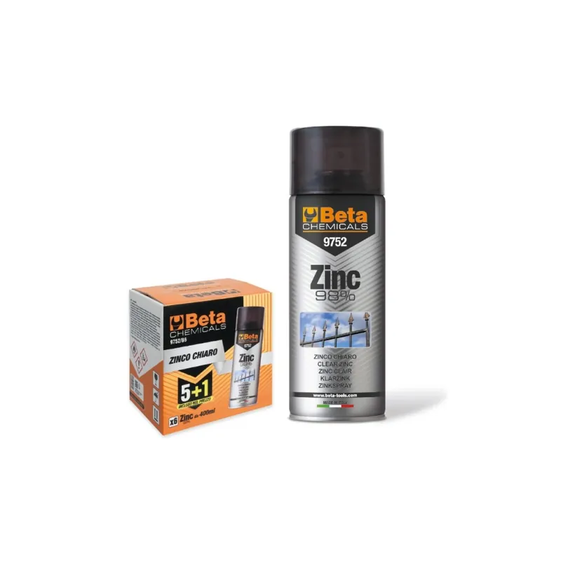 Box 6 zinco spray chiaro 400 ml - Beta 9752/B6 Compra Oggi Stesso