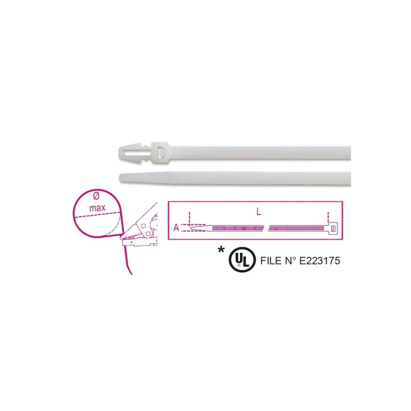Fascette in nylon ad inserzione, colore naturale - BMGroup 1748-BP Promozione