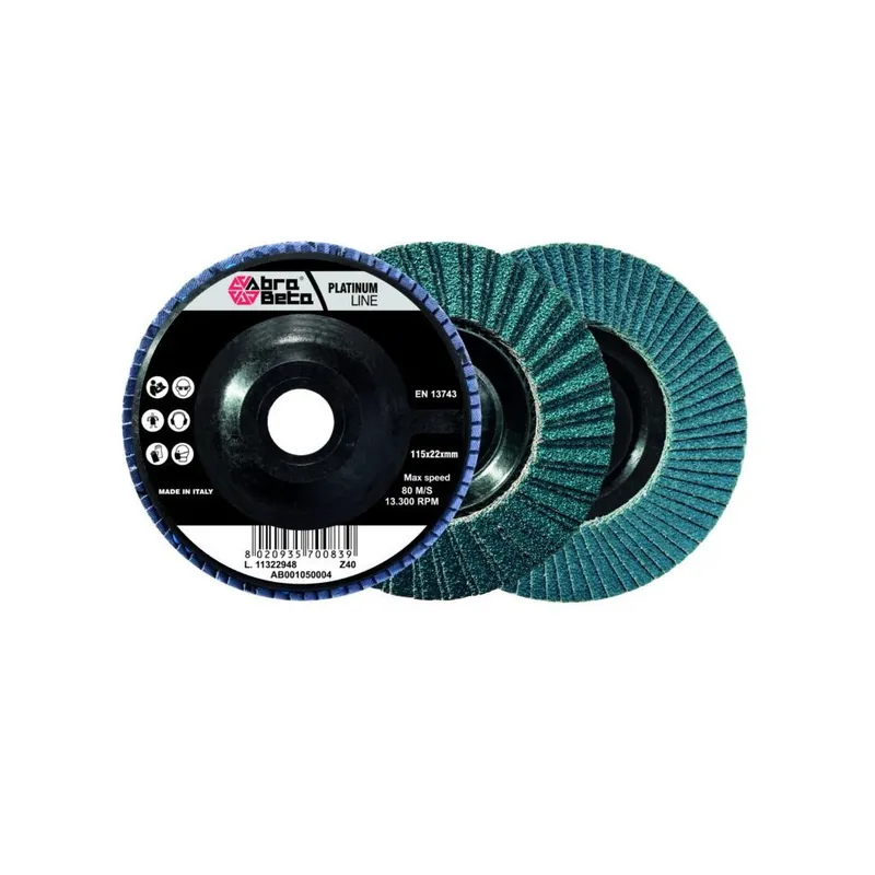 Dischi lamellari in zirconio supporto nylon profilo piano - Abrabeta Promozione Esclusiva