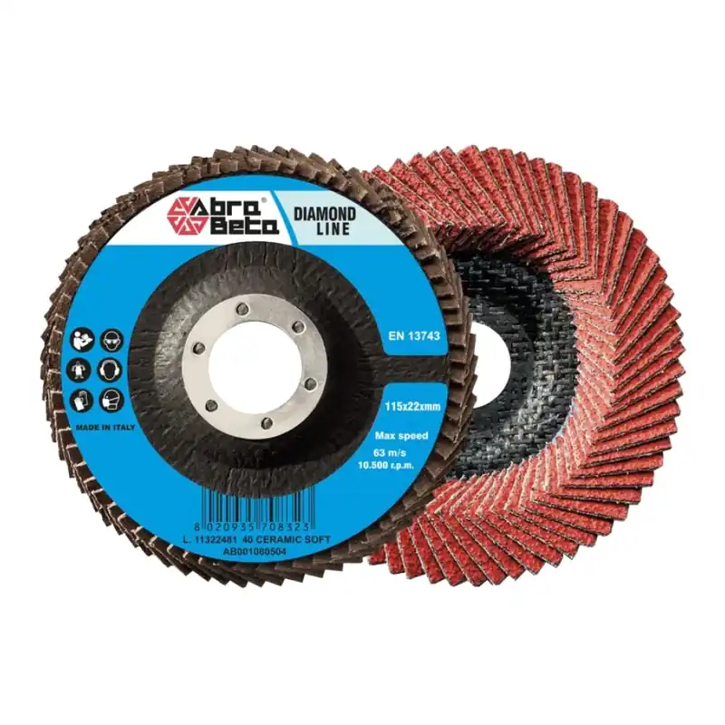 Dischi lamellari ceramicati supporto fibra di vetro profilo piano - Abrabeta Bestseller