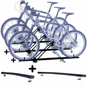 Vendita Finale Set 3 Portabici tetto + Barre per LAND ROVER DISCOVERY del 2004 compatti con Chiavi Barre 122 CM + Kit Attacchi montaggio facile