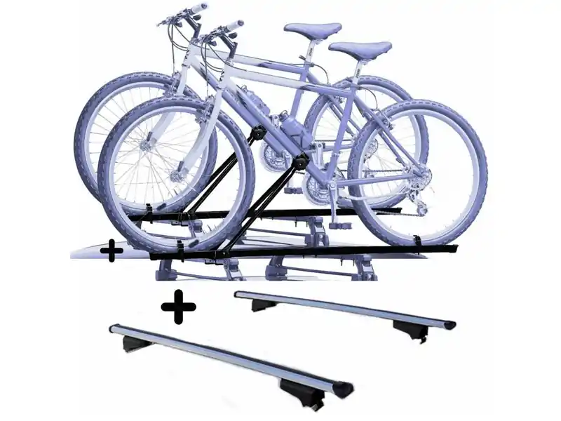 Set 2 Portabici tetto + Barre per TOYOTA PROACE CITY del 2020 in Acciaio versatili Barre 110 CM c/Serratura Kit Attacchi inclusi Direttamente Dal Produttore