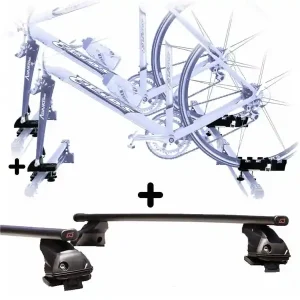 2 Portabici + Barre Auto per MERCEDES GLE del 2018 Attacco alla Forcella universali Barre 127 CM + Kit Attacchi montaggio facile Occasione Imperdibile